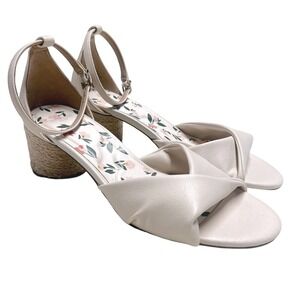 Draper‎ James RSVP Cream Floral Espadrille Block Heel Sandals Women's 9.5